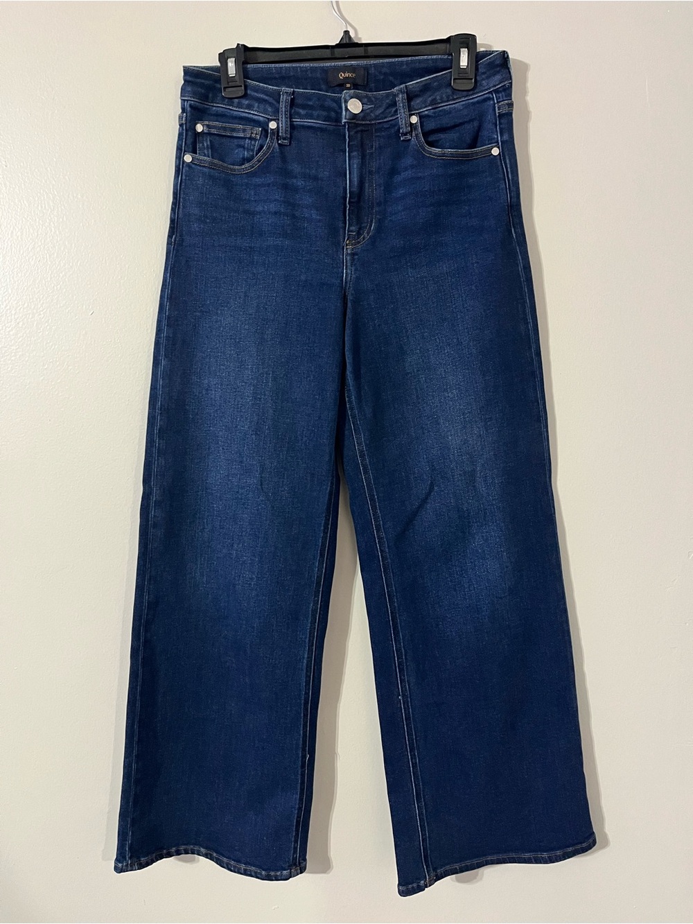 Quince High-Rise Wide Leg Women's Jeans - Dark Blue